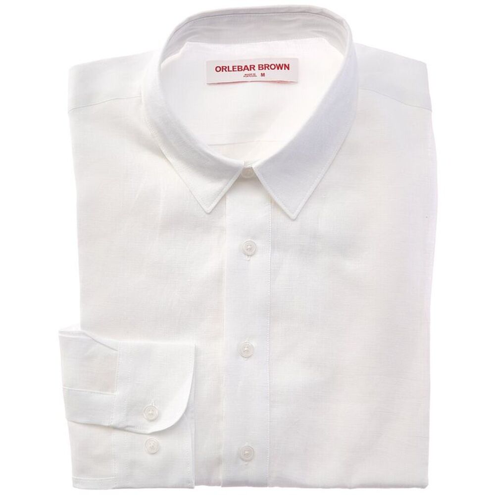 Orlebar Brown Mens Percy Linen Dress Shirt